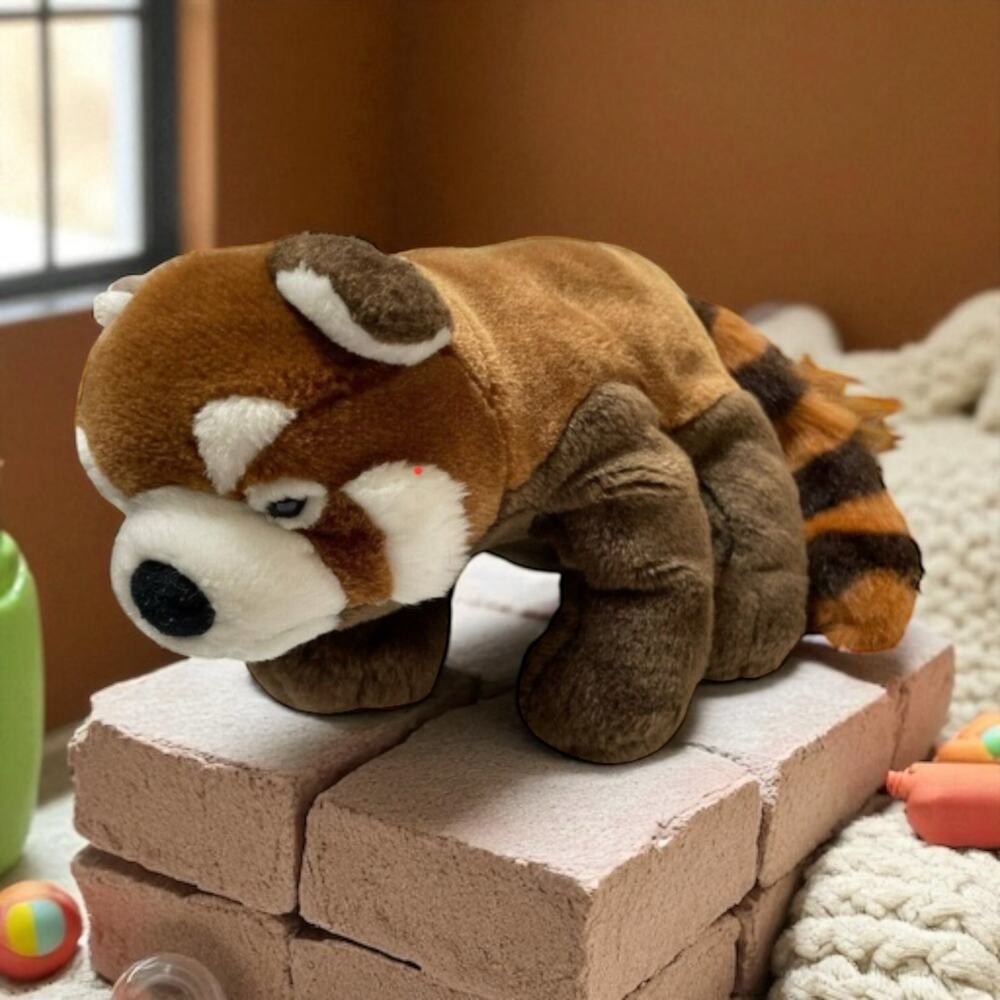 K&M International Red Panda Plush 19" Realistic Stuffed Animal Toy 2007 Rare